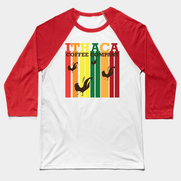 Ithaca coffee company Summer Vibe Baseball T-Shirt by RED ROOSTER